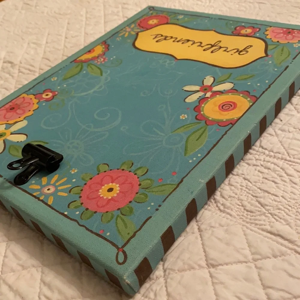 Glory Haus | “Girlfriends” Flower Design Canvas Clip Picture Frame Teal Blue